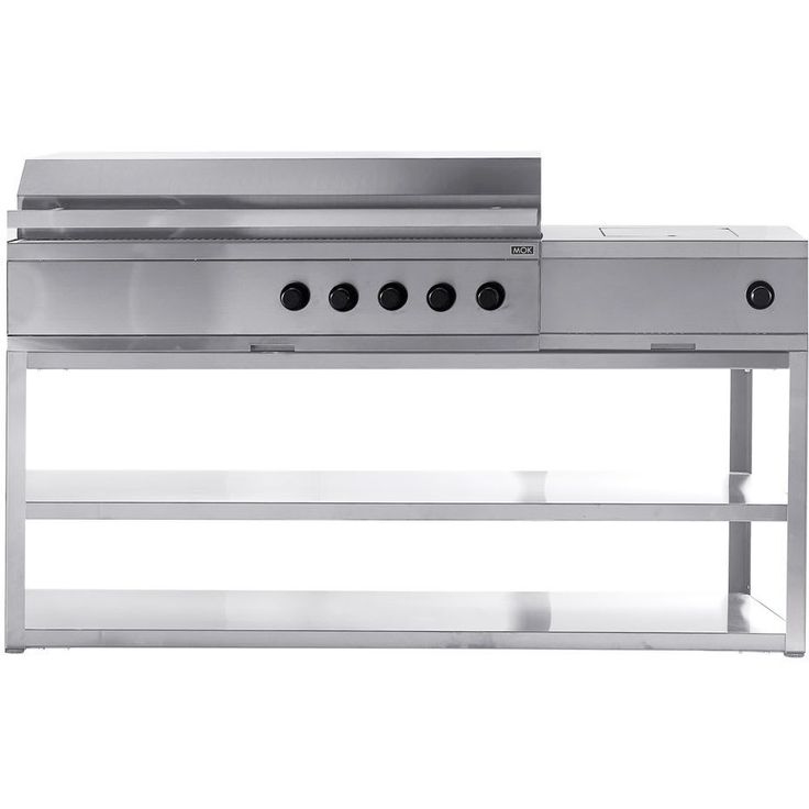 Kesäkeittiön kaasugrillimoduuli Myoutdoorkitchen Nordic Line, 5 poltinta ja sivukeitin, 180cm, ruostumaton teräs