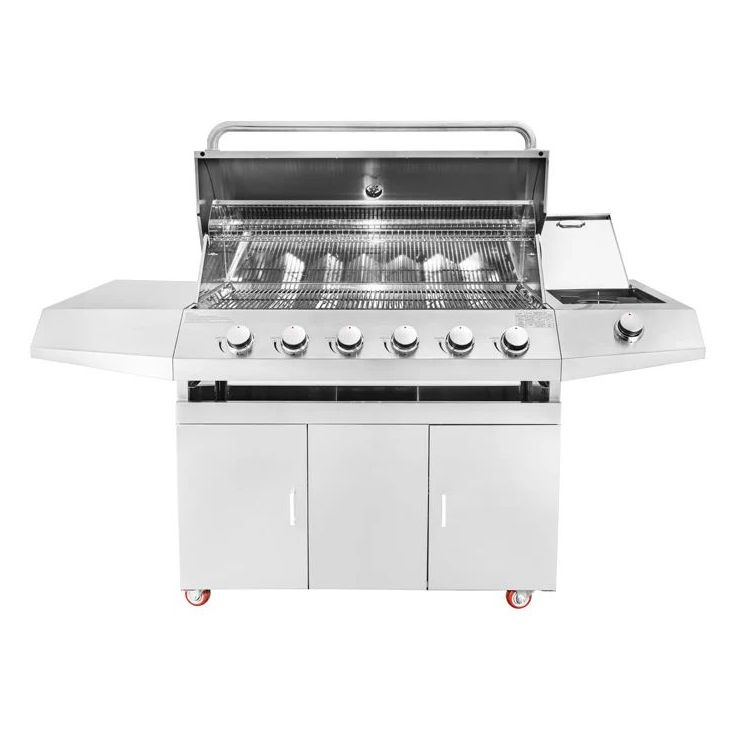 Kaasugrilli Myoutdoorkitchen, 6 poltinta + sivukeitin, vapaasti sijoitettava