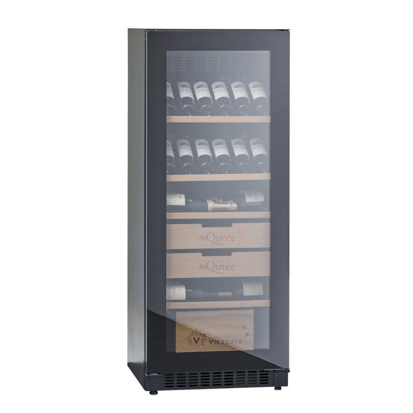 Viinikaappi mQuvée Velvet 100 Glass - VCS154FGB, musta