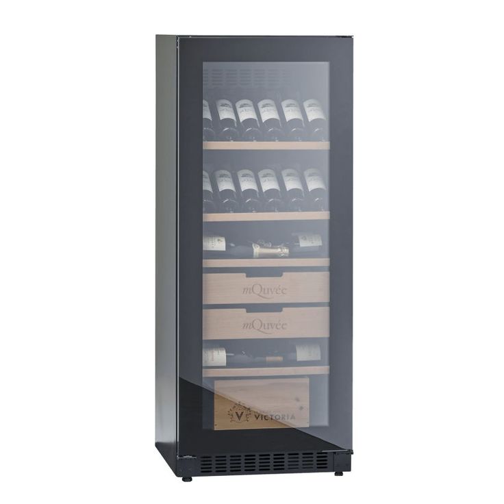 Viinikaappi mQuvée Velvet 100 Glass VCS154FGB, 59.5cm, 1 lämpötila-alue, integroitava, musta