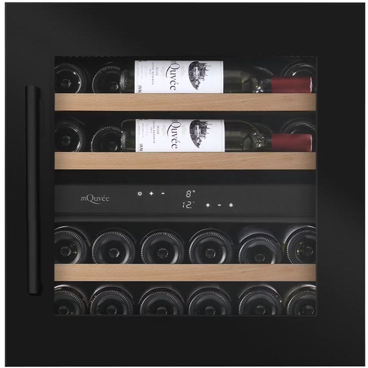 Viinikaappi mQuvée WineKeeper 25D WKD25AB, 59cm, 2 lämpötila-aluetta, integroitava, musta