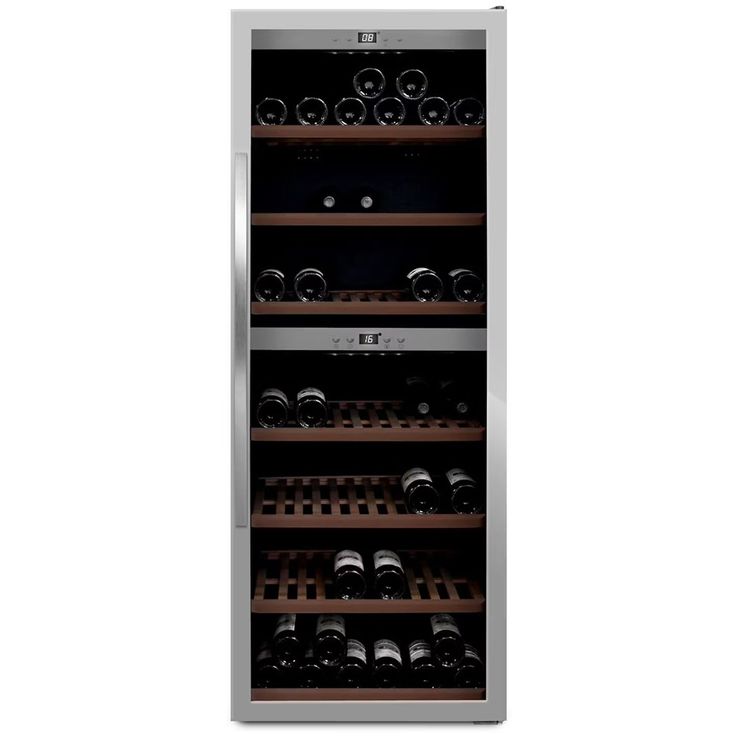 Viinikaappi mQuvée WineExpert 126 SW-126S, 59.5cm, 2 lämpötila-aluetta, vapaasti seisova, teräs