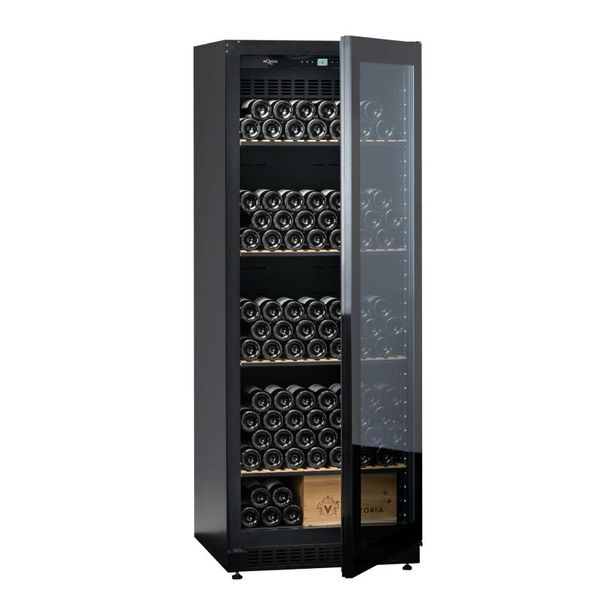 Viinikaappi mQuvée Velvet 220 Glass - VCS273FGB, musta