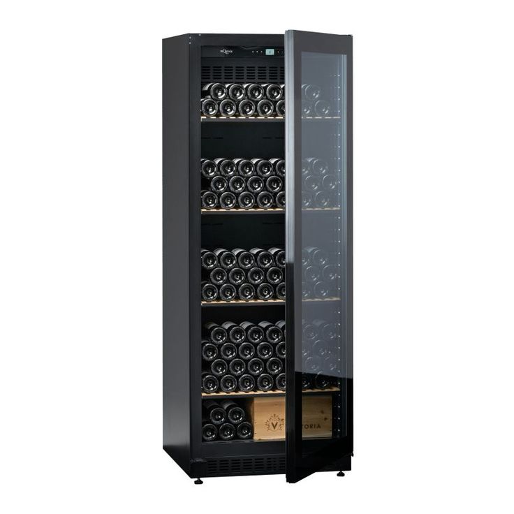 Viinikaappi mQuvée Velvet 220 Glass VCS273FGB, 68cm, 1 lämpötila-alue, integroitava, musta