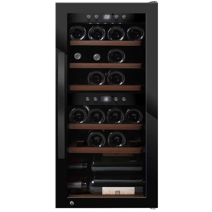 Viinikaappi mQuvée WineExpert 24 Fullglass SW-24B, 39.5cm, 2 lämpötila-aluetta, vapaasti seisova, musta