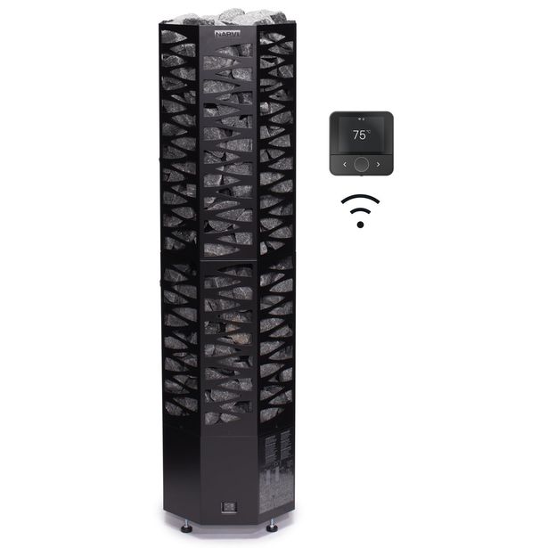 Sähkökiuas Narvi Smooth Flow Wifi, erillinen ohjaus, musta