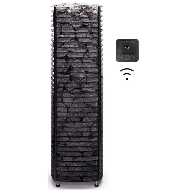 Sähkökiuas Narvi Velvet Electric Flow Wifi, erillinen ohjaus, musta