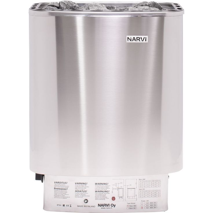 Sähkökiuas Narvi NM 600, 6.0kW, 6-9m3, kiinteä ohjaus