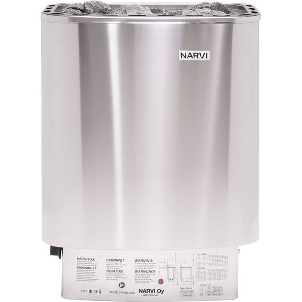 Sähkökiuas Narvi NM 900, 9.0kW, 9-15m³, kiinteä ohjaus, Verkkokaupan poistotuote