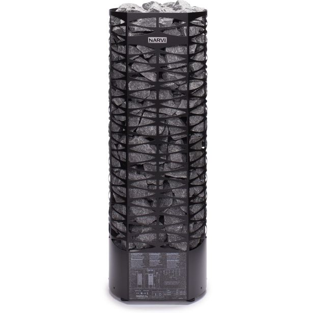 Sähkökiuas Narvi Saana, 6.8kW, 5-8m³, erillinen ohjaus, musta, Verkkokaupan poistotuote