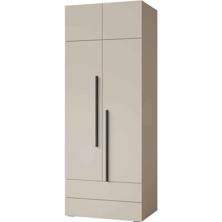Vaatekaappi Nomla LORIN REG 2 2D2S + yläkaappi, beige