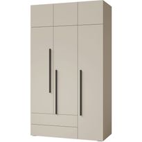 Vaatekaappi Nomla LORIN REG 1 3D2S + yläkaappi, beige