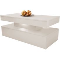 Sohvapöytä Nomla 120 GLOSSA 06, LED-valaistuksella, 120x55cm, beige