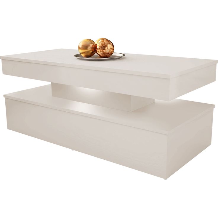 Sohvapöytä Nomla 120 GLOSSA 06, LED-valaistuksella, 120x55cm, beige