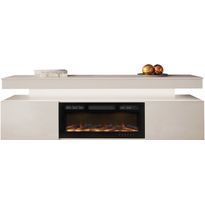 TV-taso Nomla EF 2D GLOSSA 10, LED-valaistuksella, sähkötakalla, leveys 190cm, beige