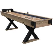 Shuffleboard Nordcore 2-IN-1, sis. 8 nappulaa, vahapullo, harja, 2 pistelaskuria ja keilaussetti, 9`