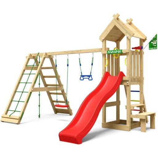 Leikkitorni Jungle Gym Totem, 2-Climb Module 200, punainen liukumäki