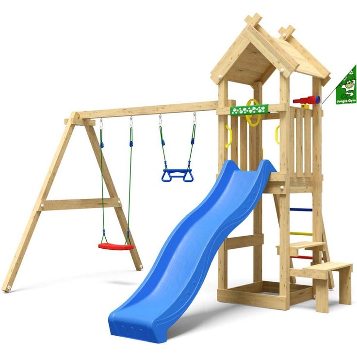 Leikkitorni Jungle Gym Totem, 2-Swing Module 200, liukumäki