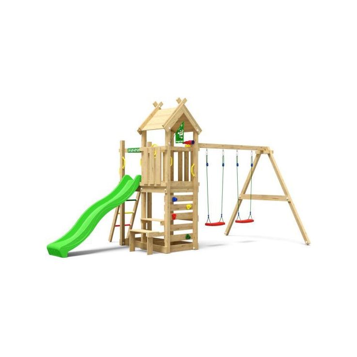 Leikkitorni Jungle Gym Teepee, 2-Swing Module 200, liukumäki