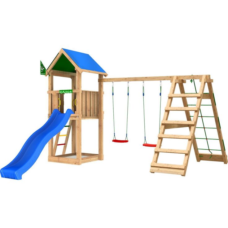 Leikkitornikokonaisuus Jungle Gym Castle 2.1 ja 2-Swing Module, ilman liukumäkeä