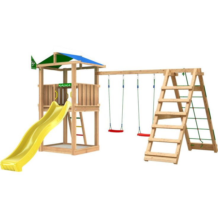 Leikkitornikokonaisuus Jungle Gym Hut 2.1 ja 2-Climb Module 220, ilman liukumäkeä
