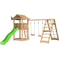 Leikkitornikokonaisuus Jungle Gym House 2.1, 2-Climb Module 220, vihreä liukumäki