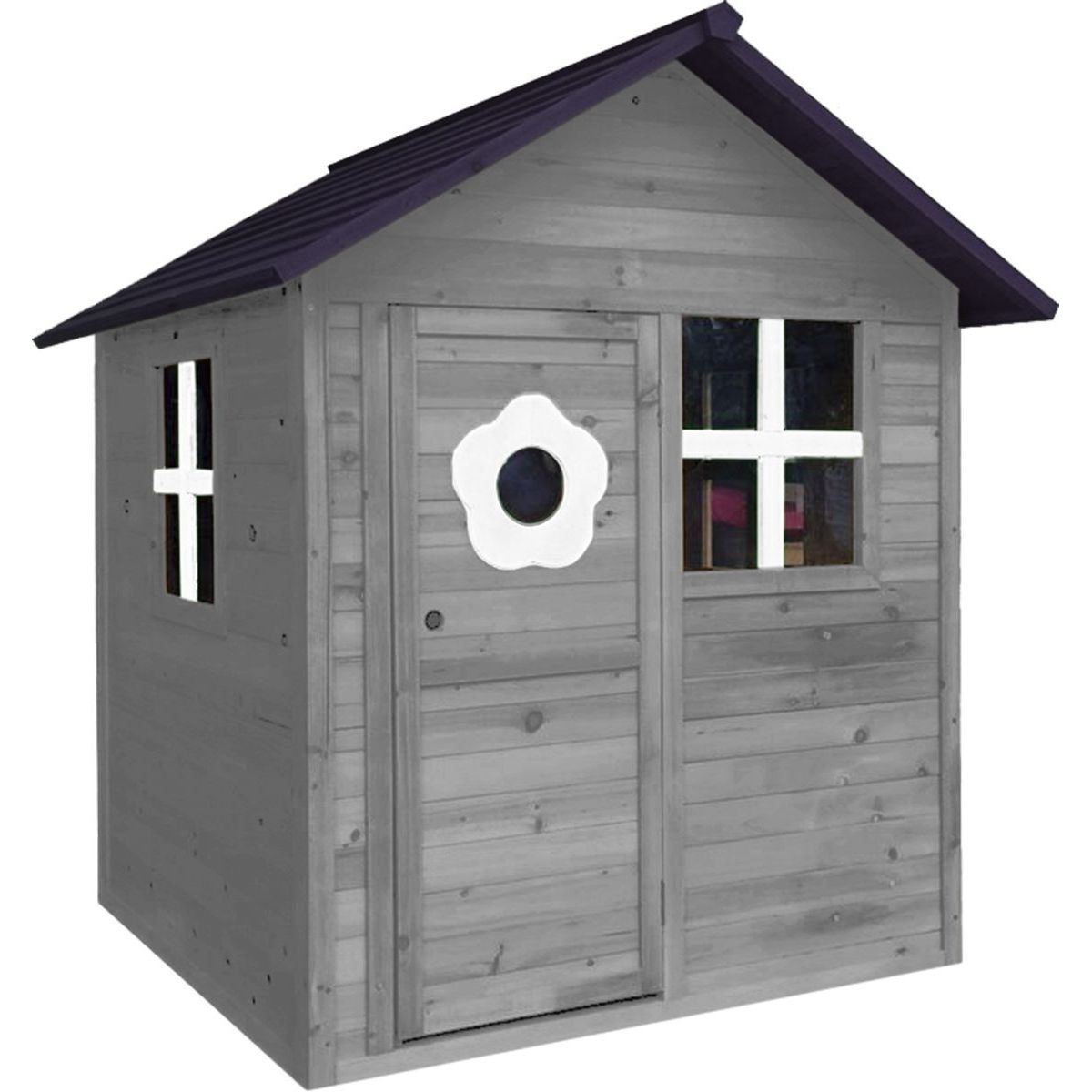 Leikkimökki Nordic Play Active, 158x148x132cm, harmaa/musta