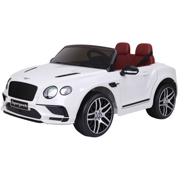 Lasten sähköauto Nordic Play Speed Bentley, 2 hengelle, 2x6V, valkoinen, EVA-renkaat