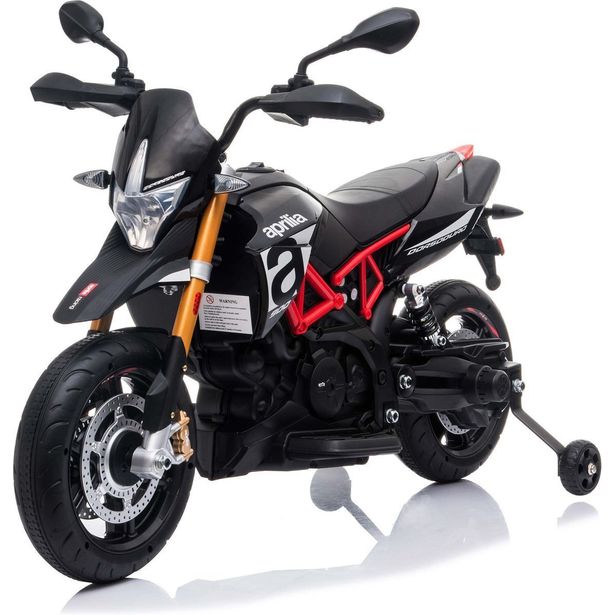 Lasten sähkömoottoripyörä Nordic Play Speed Aprilia Dorsoduro 900, 12V, musta