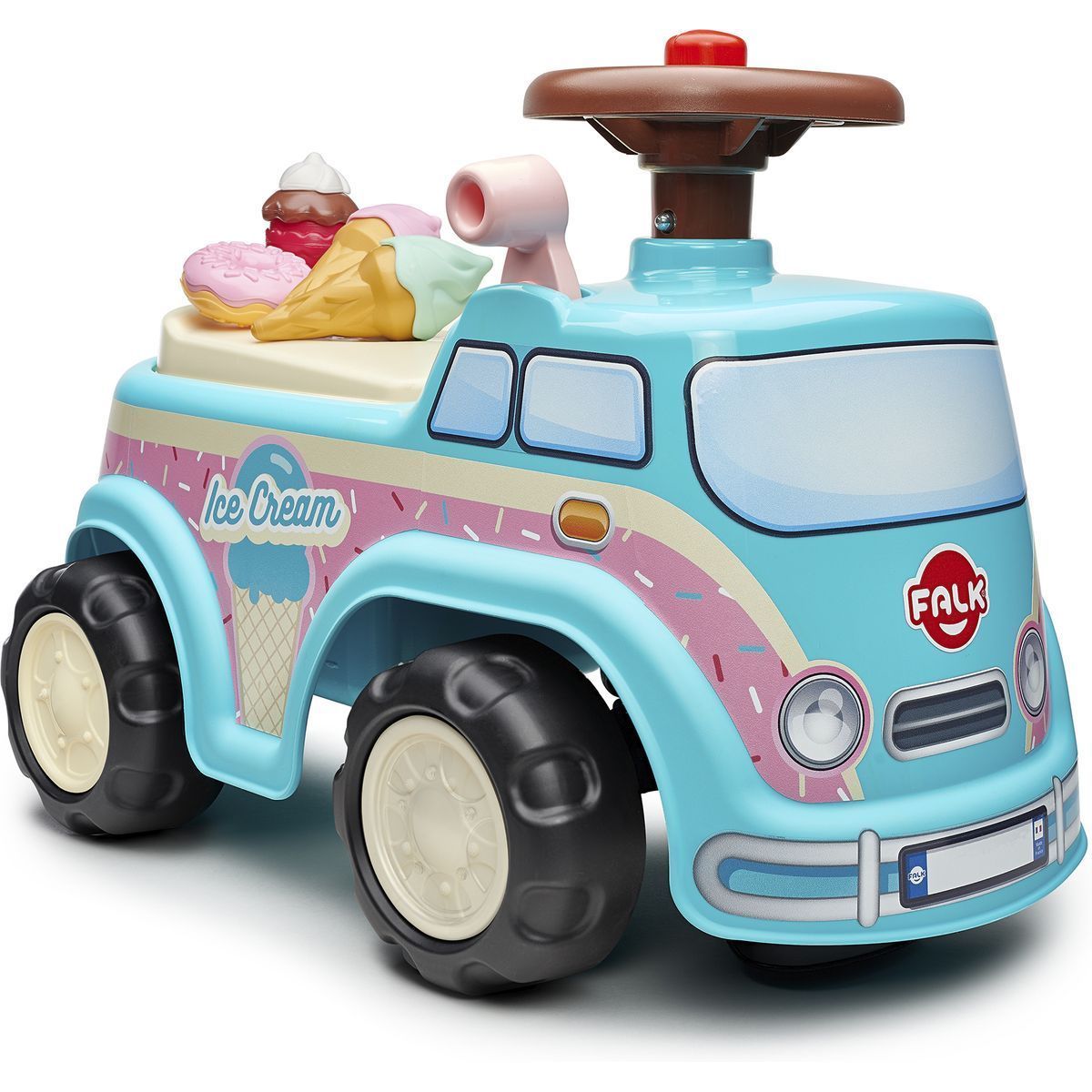 Potkuauto Falk Ice Cream mini van, säilytystila, ratti ja äänitorni