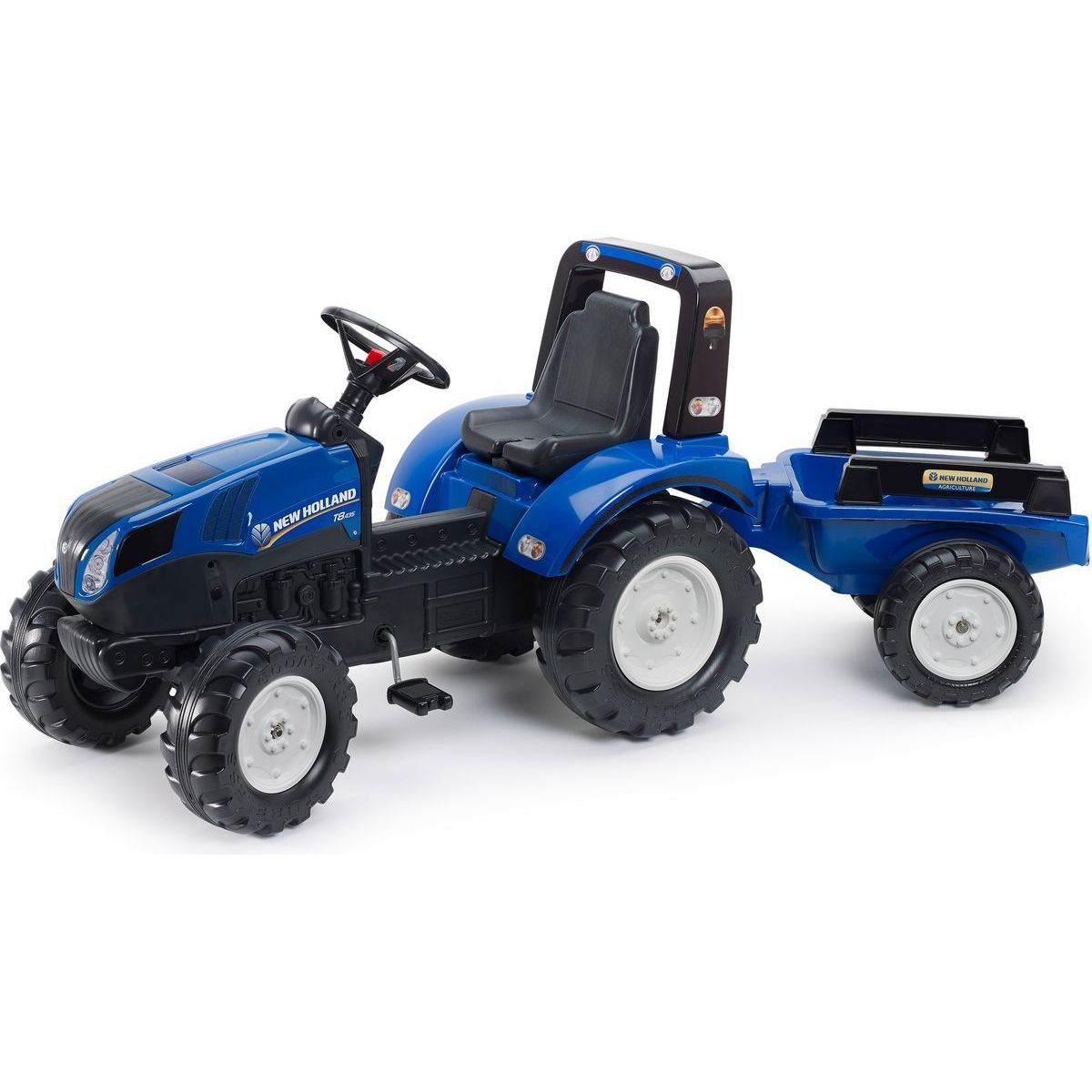 Leikkitraktori Falk New Holland, peräkärry, sininen