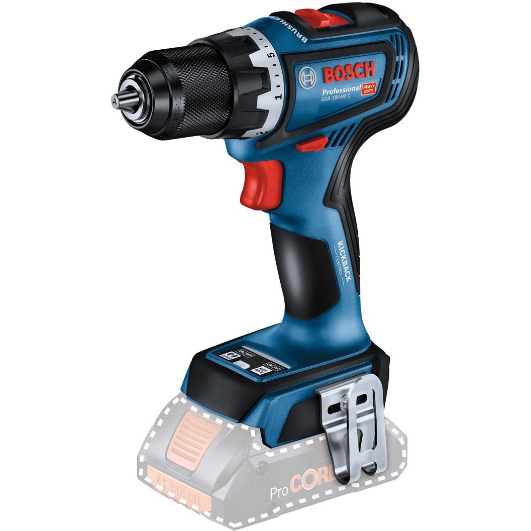Akkuporakone Bosch Professional GSR 18V-90 C Solo, 18V, ilman akkua