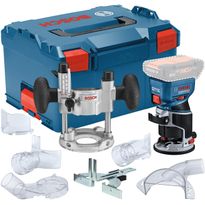 Akkuyläjyrsin Bosch Professional GKF 18V-8 Solo, 18V, ilman akkua + TE 600, L-Boxx