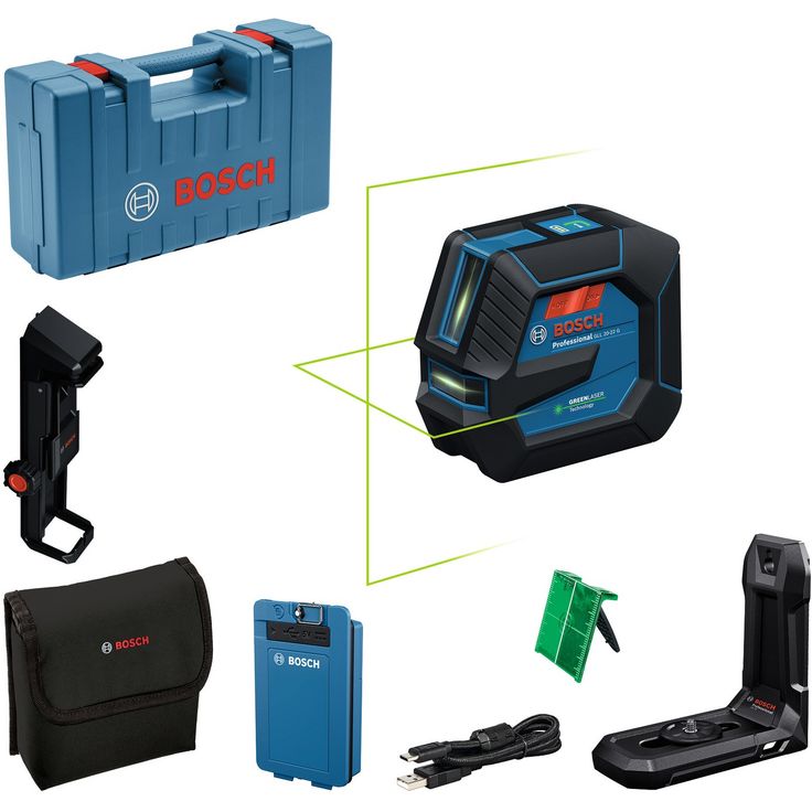 Linjalaser Bosch Professional GLL 20-22 G, 3.0Ah akulla + laukku