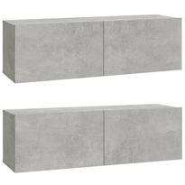 Olohuoneen seinäkaappisarja 2 kpl, 100x30x30 cm tekninen puu, eri värejä (15401)
