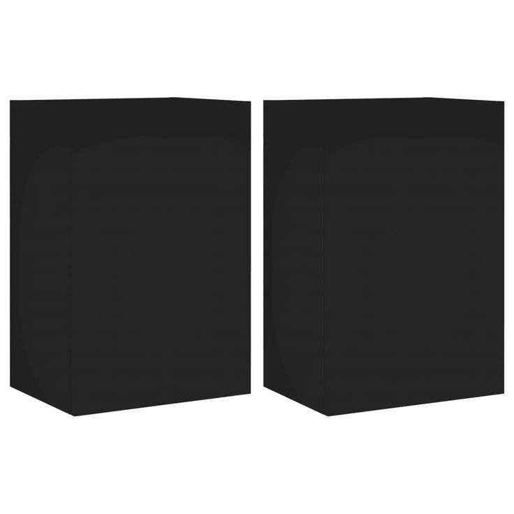 Olohuoneen seinäkaappisarja 2 kpl musta 40,5x30x60 cm tekninen puu (36913)