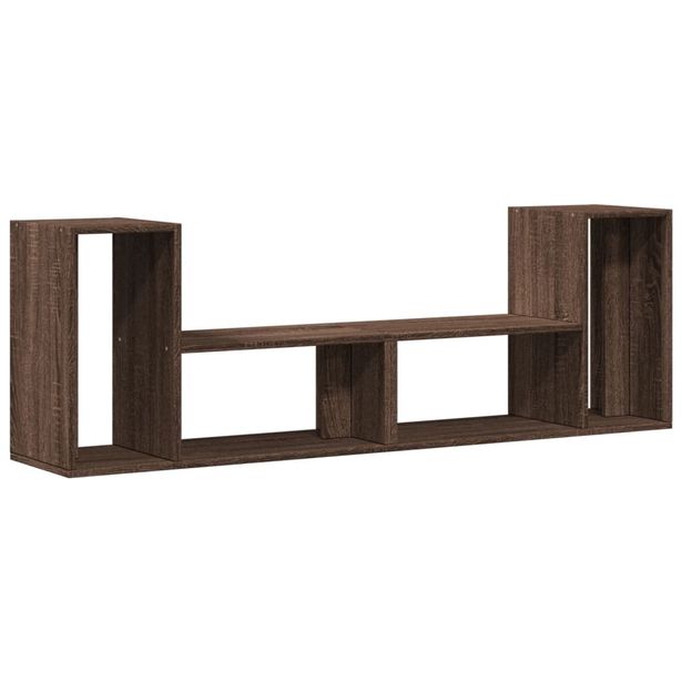 Olohuoneen seinäkaappisarja 2 kpl ruskea tammi 75x30x50 cm tekninen puu (40792)