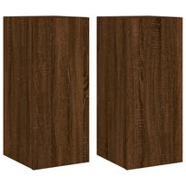 Olohuoneen seinäkaappisarja LED-valoilla 2 kpl ruskea tammi 30,5x35x70 cm (37245)