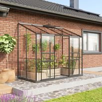 Seinäkasvihuone Vitavia Ida 3300, 3.3m², lasi, musta