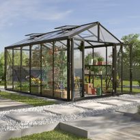 Kasvihuone Vitavia Poseidon 11900, 11.9m², lasi/polykarbonaatti, musta