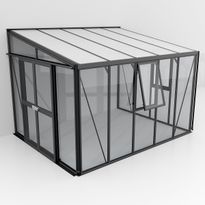 Seinäkasvihuone Vitavia Helena, lasi/polykarbonaatti, musta, eri kokoja