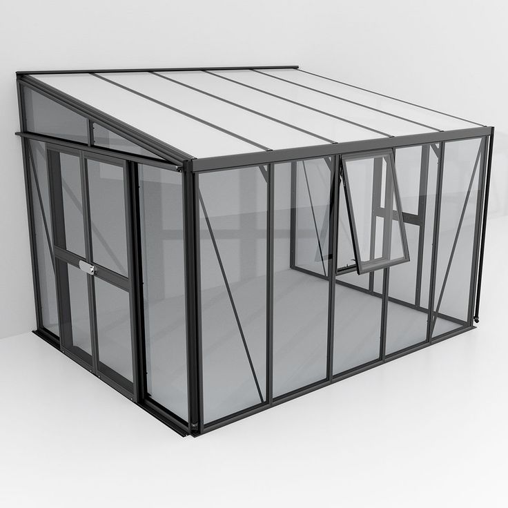 Seinäkasvihuone Vitavia Helena, lasi/polykarbonaatti, musta