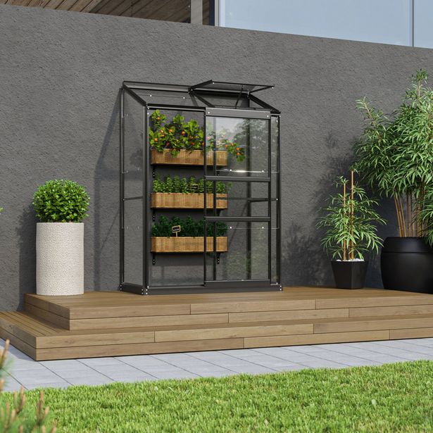 Seinäkasvihuone Vitavia Ida, lasi, sokkelilla