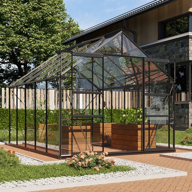 Kasvihuone Vitavia Mars, lasi, musta