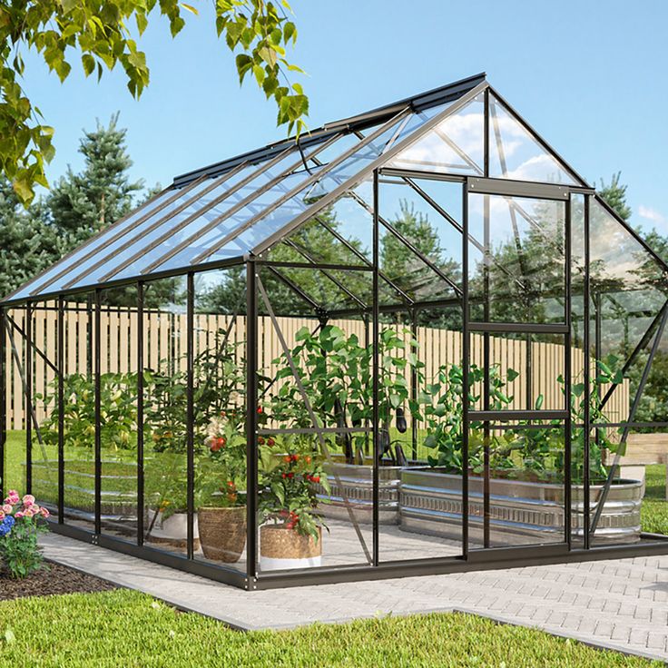 Kasvihuone Vitavia Merkur 9900, 9.9m2, lasi, musta