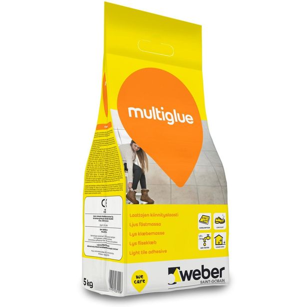 Laattojen kiinnityslaasti Weber Multiglue, 5 kg