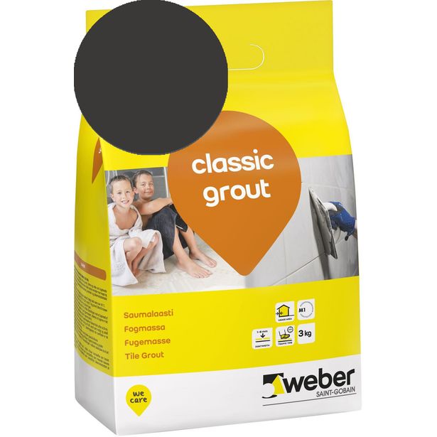 Saumalaasti Weber Classic Grout 20 Graphite, 3kg