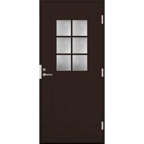 Ulko-ovi Oulux 6R Extra, 9x21, karmi 115mm, RR32 tummanruskea, oikeakätinen, Verkkokaupan poistotuote