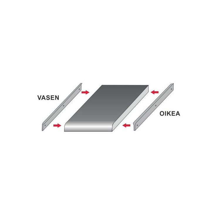 Päätylista Grip 1R/R75 30mm työtasolle vasen 600mm