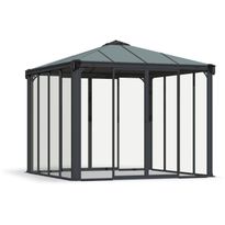 Ovellinen paviljonki Palram-Canopia Ledro 3000, 3x3m, 8,7m², harmaa